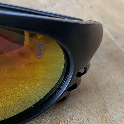Sports Sunglasses with Yellow/Gold Mirror Lenses like new, wrap-around