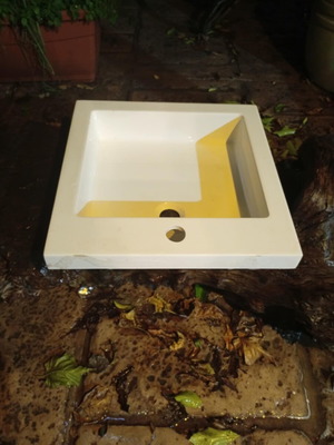 Square sink like new, white 45x45x10