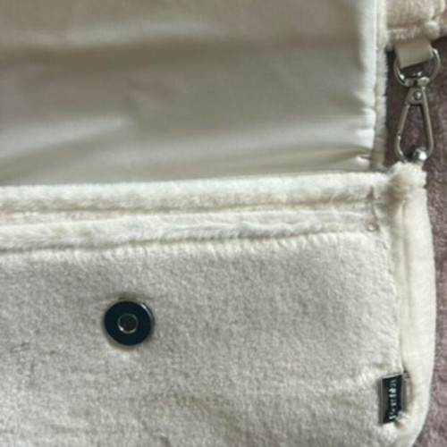 Bershka white furry shoulder bag like new