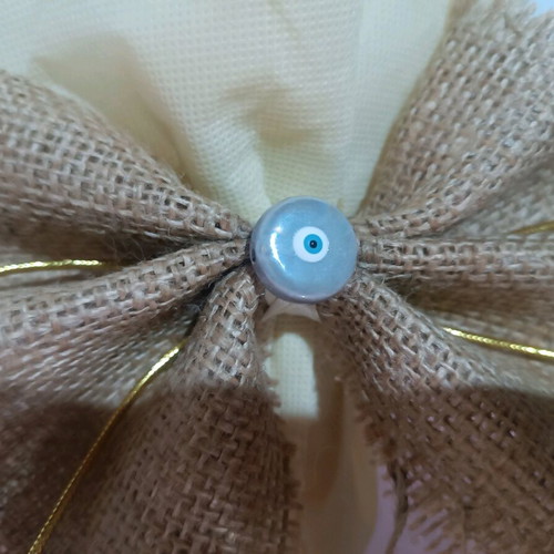Candle lampada new with felt bow and decorative evil eye