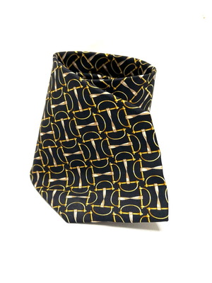 Gucci вратовръзка от коприна употребявана, черна и жълта