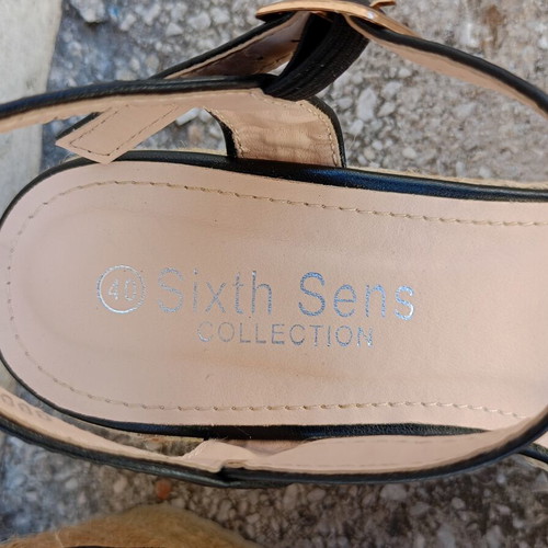 Sixth Sens women's platform sandals, size 40, beige and blue