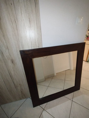 Wooden square mirror 90x90 cm