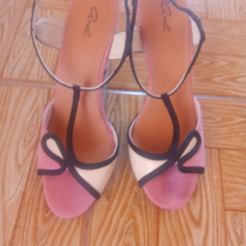 Axel sandals size 38 like new, pink beige black