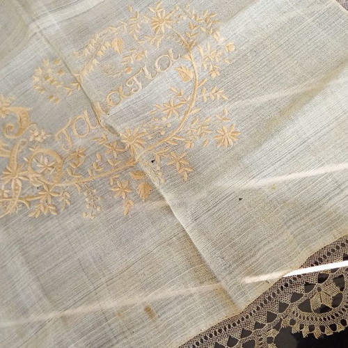 Silk pillow cover used, 19th century, Alexandria Egypt