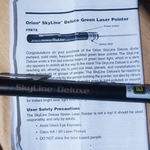 Orion Skyline Deluxe Green Laser Pointer new