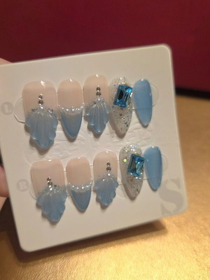 Luxury press on nails handmade double layered acrylic cat eye