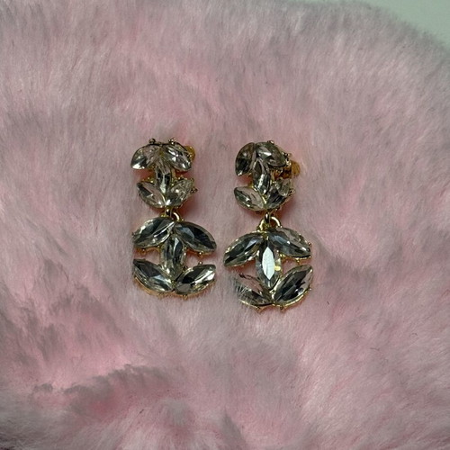 Dangling earrings, gold and silver
