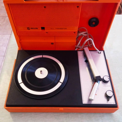 Philips 22GF210 vintage φορητό πικάπ μεταχειρισμένο, Space Age 1970s