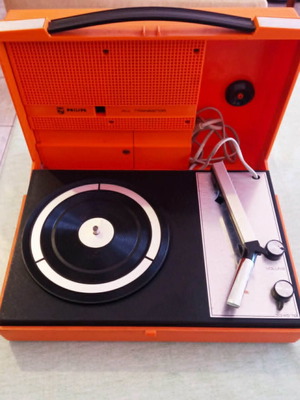 Philips 22GF210 vintage φορητό πικάπ μεταχειρισμένο, Space Age 1970s