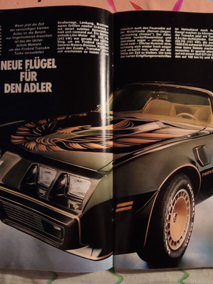 Pontiac Firebird Trans Am Turbo vintage έντυπη διαφήμιση, γερμανική έκδοση του Playboy του 1980