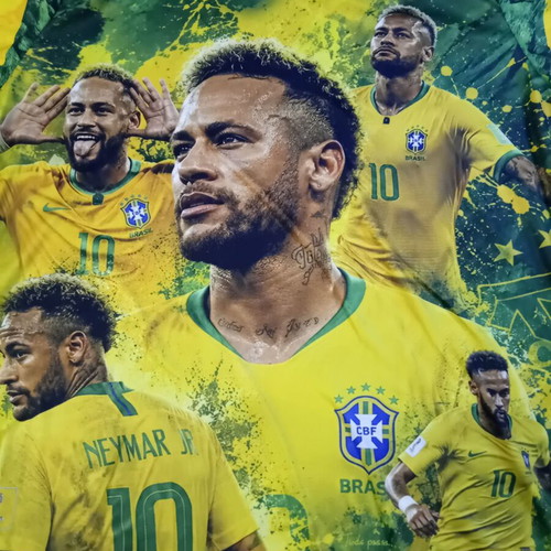 Neymar Jr 10 Brazil acrylic commemorative T-shirt