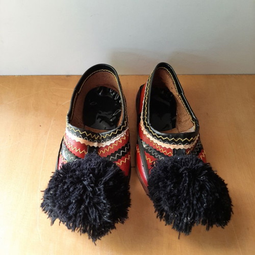 Handmade children's tsarouhia used, 1950s-60s, pack of two