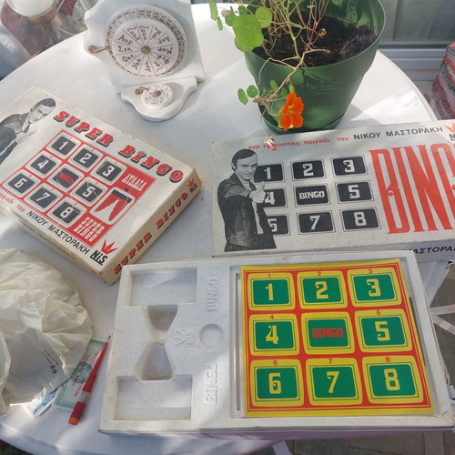 Super Bingo and Bingo board games used, 70s 80s