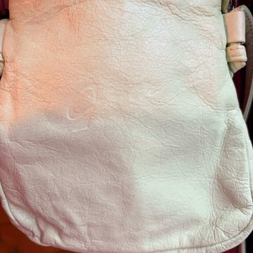 Pistachio leather crossbody bag used with strap