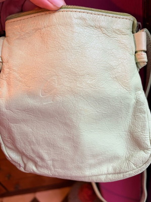 Pistachio leather crossbody bag used with strap
