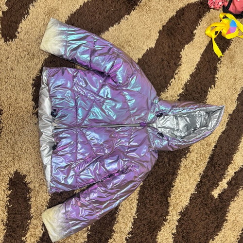 Mayoral double face jacket used, purple and silver, size 12