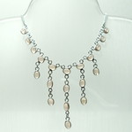 Pink quartz fashion 925 silver necklace new