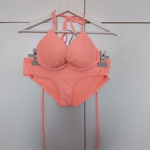 H&M swimsuit used set in coral color, size 38