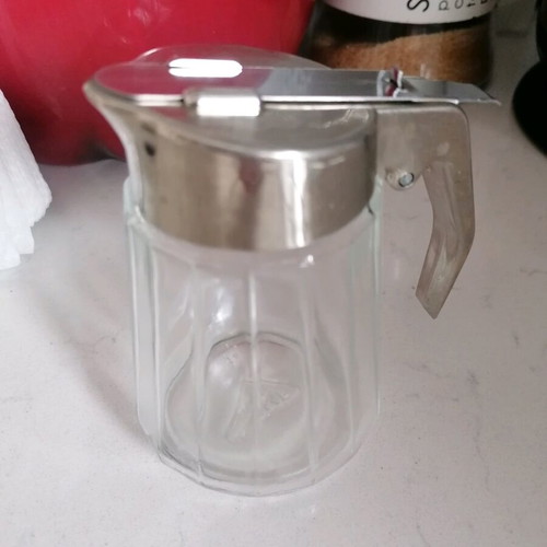 Glass honey container used, honey jar