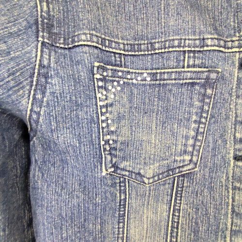 Y2K vintage style elastic denim jacket like new, blue, size L