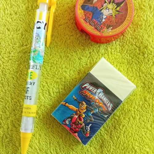Vintage Camy 90s stationery set with Power Rangers & Yu-Gi-Oh!