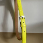 Women’s belt light green yellow with silver buckle like new, size S-M