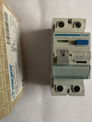 HAGER A-HI Type Residual Current Circuit Breaker CDH 240H new, 40A, 30mA