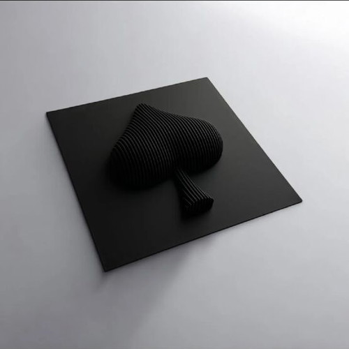 Wall Art Layered Poker decoration like new, 18 x 18 cm