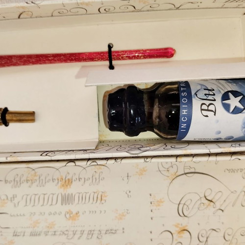 Bortoletti calligraphy pen set with Murano glass new
