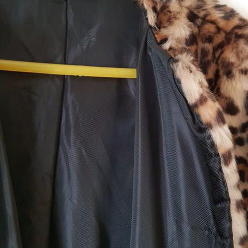 Leopard fur coat used, slightly worn, size S