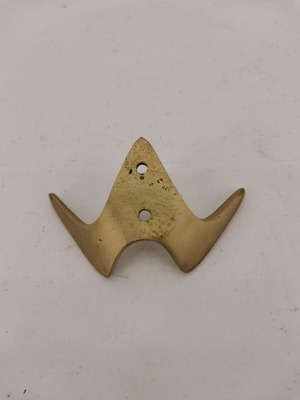 Brass double coat hooks used, vintage 1960