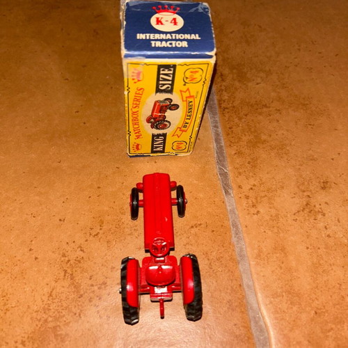 Matchbox King Size No 4 tractor used with red wheels