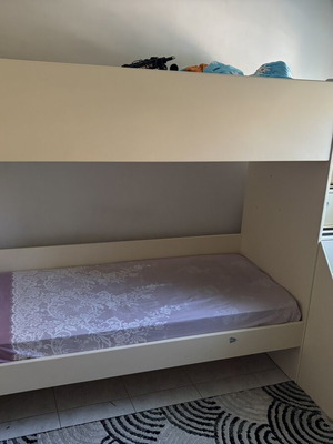 Bunk bed made by carpenter like new with storage drawers