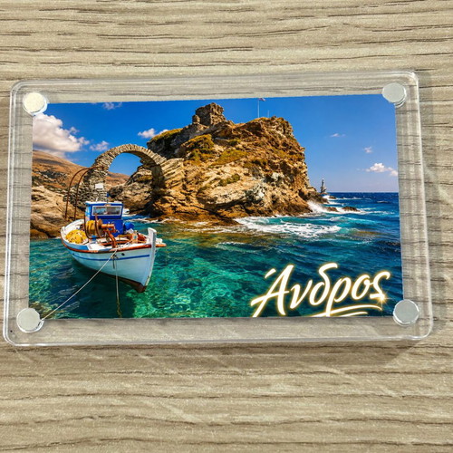 Acrylic fridge magnet 6x9cm – Andros, Greek Summer collection