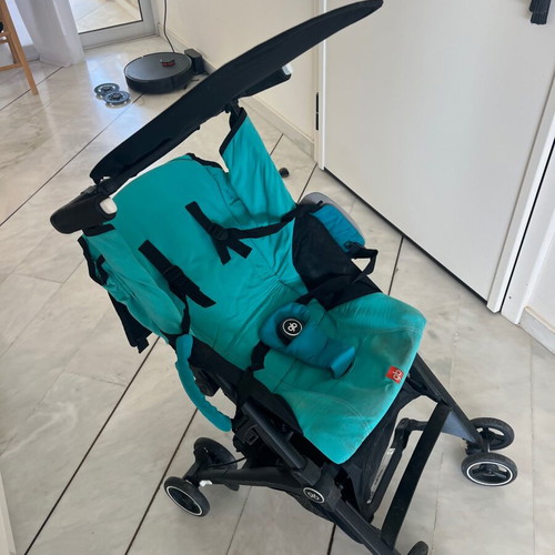 Gb Pockit Ultra-Compact Stroller used, teal Caribbean Blue