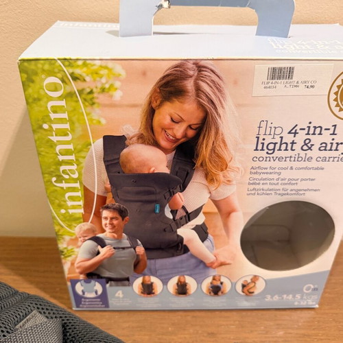 Infantino Flip Advanced 4-in-1 Baby Carrier Dark Gray like new
