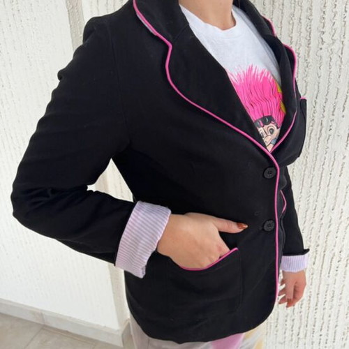 Paul’s Boutique college blazer 100% cotton, black