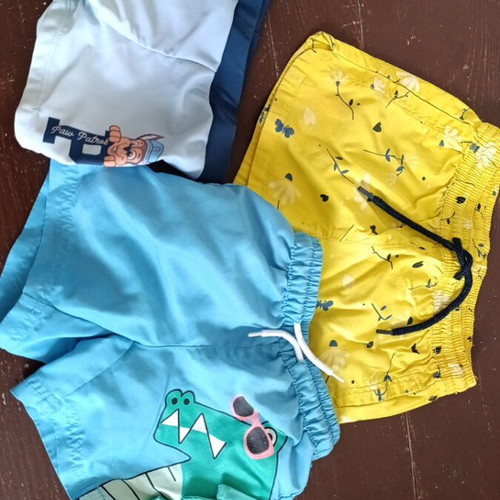 Swimwear and shorts used for 3-year-old boy in very good condition