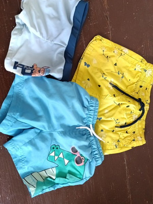 Swimwear and shorts used for 3-year-old boy in very good condition