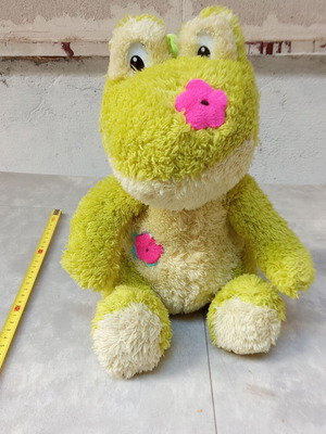 Plush doll green frog vintage used