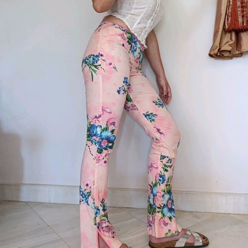 Blugirl Blumarin floral pants like new, pink with blue flowers, size S
