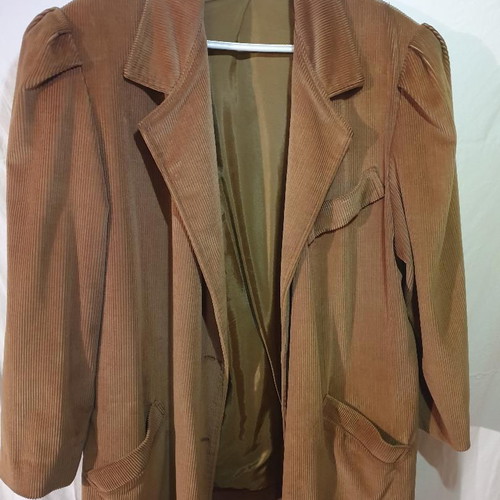 Vintage corduroy jacket-coat women's 2XL/XL like new, beige brown