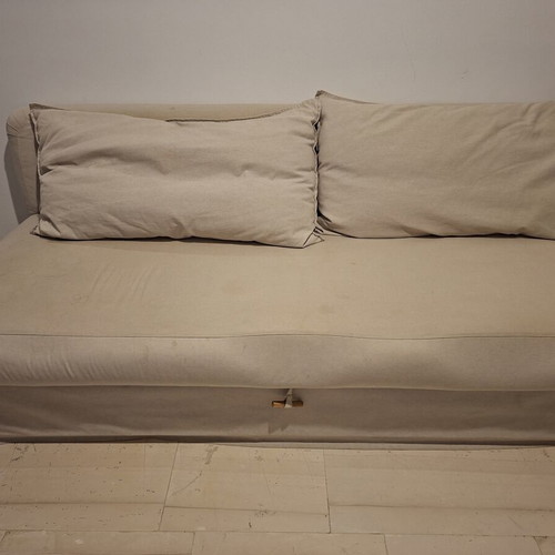 Ikea sofa bed used with storage and 2 cushions