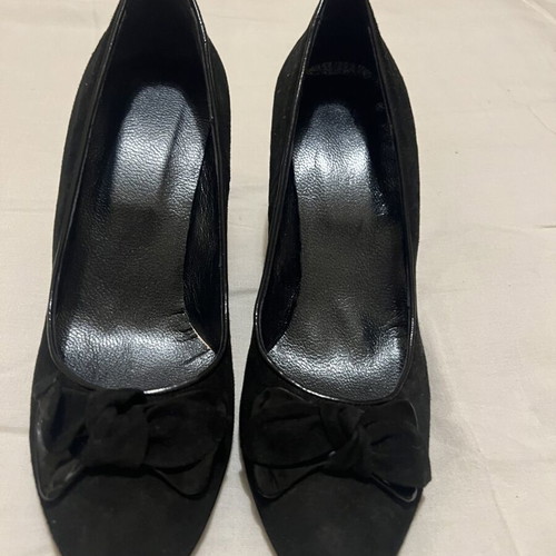Peep toe leather pumps black size 41 new