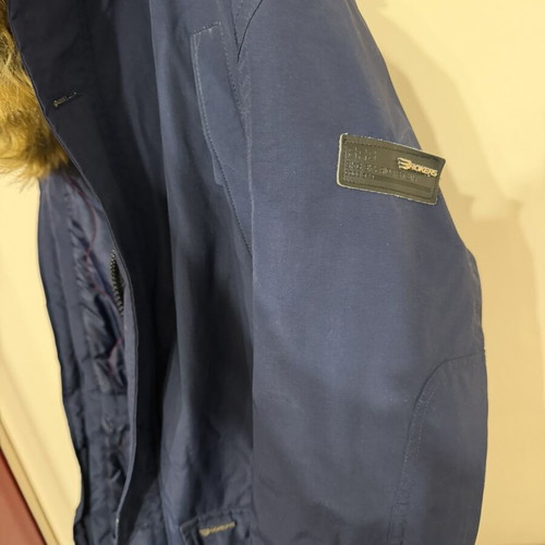 Brokers men's winter parka XXL used, very warm, blue