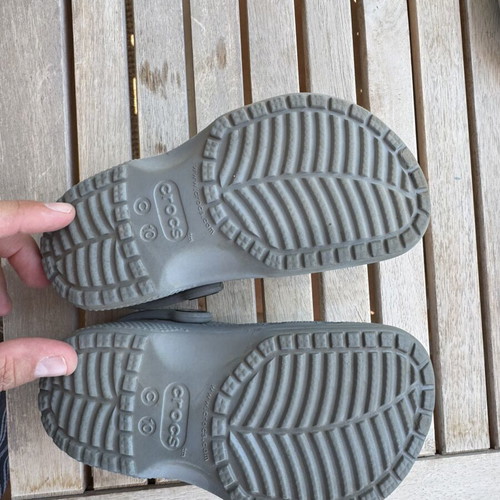 Crocs kids C10 27-28 like new, gray clogs