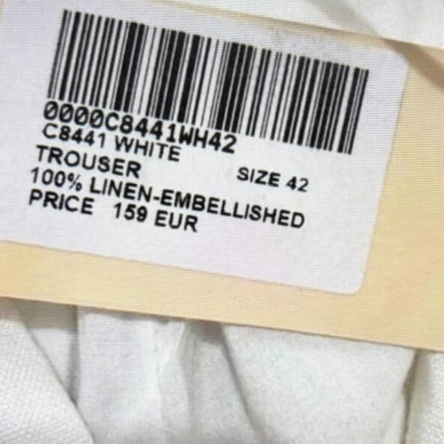 Zini Collection Linen Trousers with Crystals brand new, white, XL