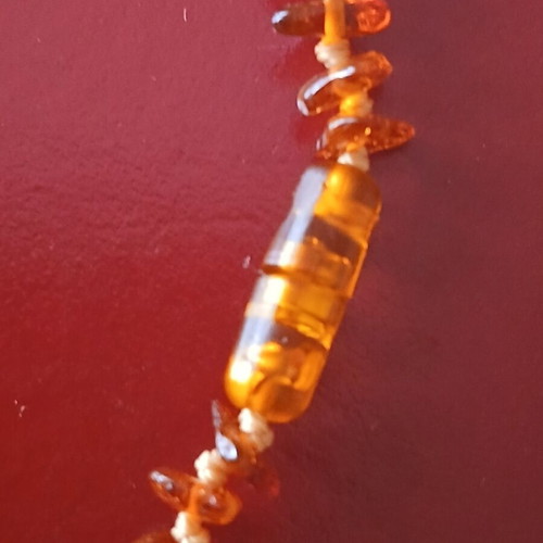 Amber necklace 40 cm, like new, natural small pieces
