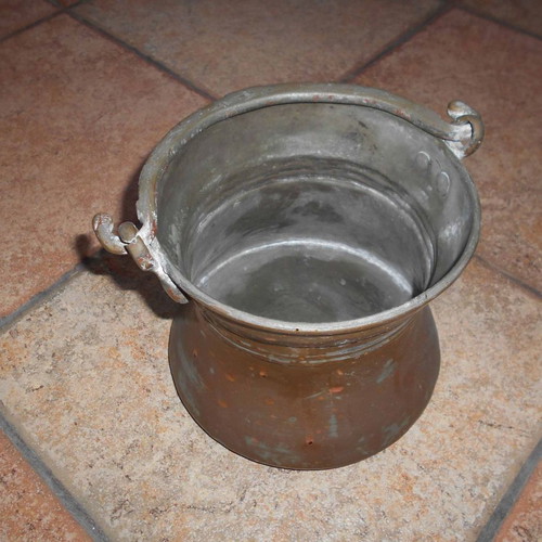Copper ecclesiastical vessel for holy water used